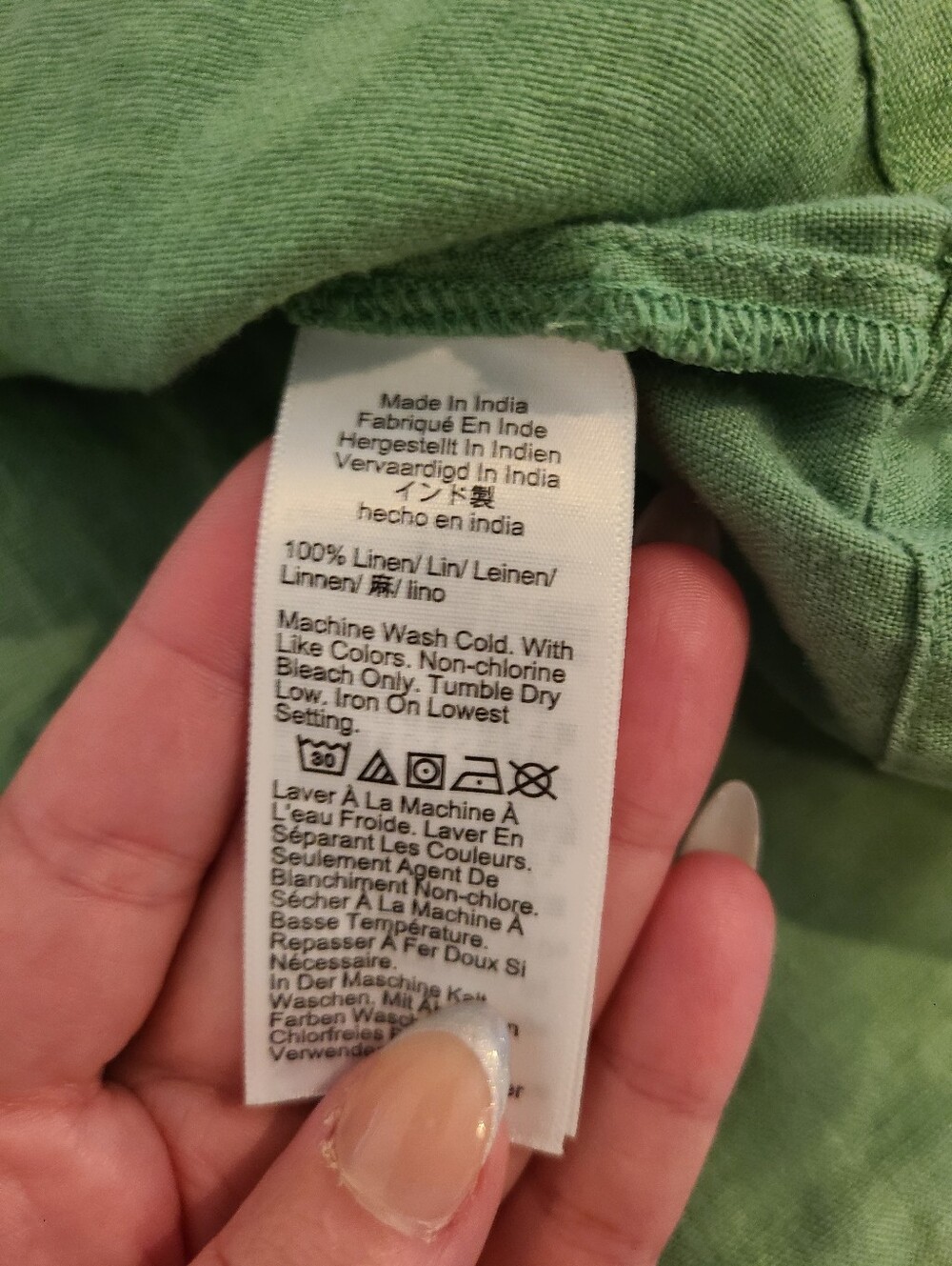 J.Crew Green Linen Button Back Trapeze Swing Mini Dress - Picture 7 of 7